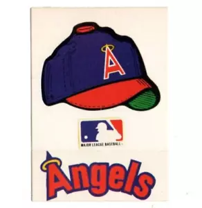 Adesivo squadra Fleer 1980 logo cappello 1976 retro serie mondiali California Angels - Foto 1 di 1
