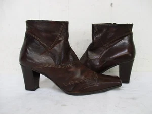 Botines Sesto Meucci de cuero marrón con cremallera para mujer talla 7 M - Imagen 1 de 9