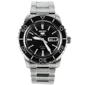 SEIKO 5 Sports SNZH55K1  Automatic Watch Steel Black Mechanic 7S36 Fathoms Fifty - Picture 1 of 1