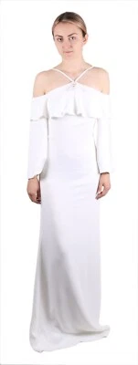 Vestido ajustado Roberto Cavalli blanco roto con hombros descubiertos talla 40IT/US6 Foto 1 de 3