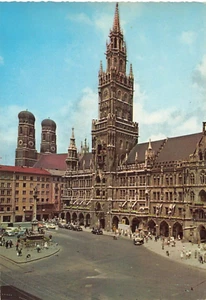 Postal Alemania Munich Ayuntamiento y Frauenkirche - Imagen 1 de 2