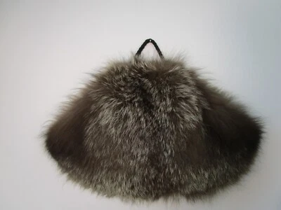 Women's Silver Fox Fur Bag Purse Hand Muff Wristlet MINT - Image 1 of 4