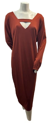 Vestido ceñido al cuerpo Bar III para mujer talla grande 3X marrón cobre manga larga elástico nuevo Foto 1 de 4