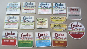 Lot of 15 Old Vintage 1930's - 1940's - LASKO - Soda LABELS - Bound Brook N.J. - Picture 1 of 1