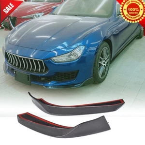 2 piezas divisor de labios frontal de fibra de carbono apto para Maserati Ghibli 2018 2019 - Imagen 1 de 10