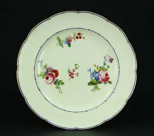 * 1775 Authentic SEVRES Soft Paste Porcelain 9.25" Plate, Signed #9 - Picture 1 of 11
