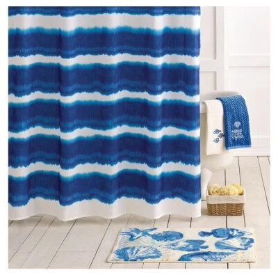 Sonoma Goods for Life Blue Seabrook Luxury Polyester Fabric Shower Curtain 70x72 - Image 1 of 2