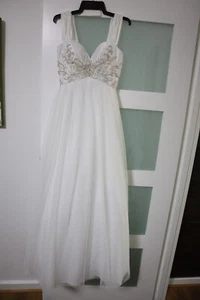 Nicolina debutante wedding white beaded dress size 6 - Picture 1 of 5