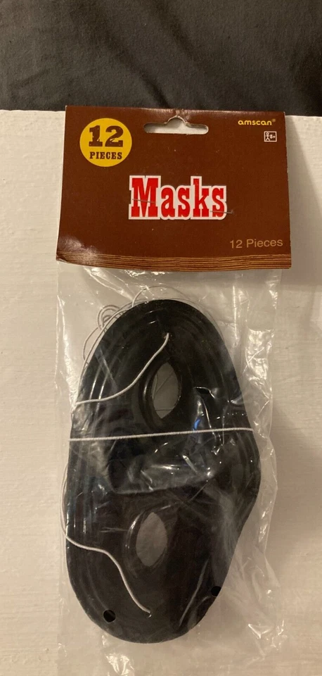 Suministro de Fiesta Máscaras Negras 12 Piezas Vaquero Fiesta Mascarada HALLOWEEN Foto 1 de 1