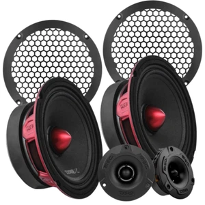 2x DS18 PRO-X6.4BM 6.5" Mid-Range Speakers with 3.8" Tweeters & Black Mesh Grill - Picture 1 of 8