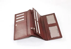 Portafoglio grande Donna Vera Pelle borsellino porta carte zip tasca esterna con - Picture 1 of 5