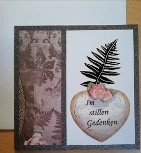 3 D Grußkarte, Trauer-, Kondolenz-, Beileidskarte, selbstgemachte Handarbeit - Bild 1 von 1