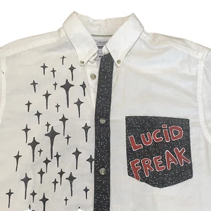 Columbia Hemd Erwachsene Medium weiß Grafik Lucid Freak individuell handbemalt Herren - Bild 1 von 14