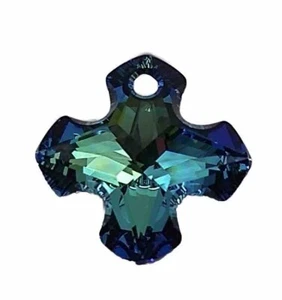 Swarovski Crystal Greek Cross Bermuda Blue 6867 14mm Bead Pendant Qty:1 - Picture 1 of 2