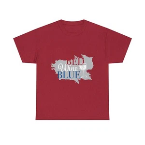 Bed, Wine & Blue Unisex Heavy Cotton Tee - Relaxed Comfort for Casual Gatherings - Picture 1 of 21