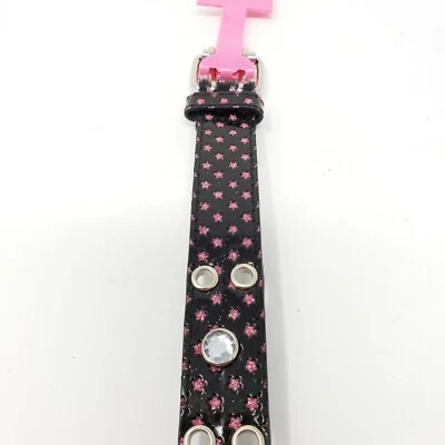 Девочек ремень черный розовый блестящий звезды заклепки стразы средний большой новый - Изображение 1 из 3