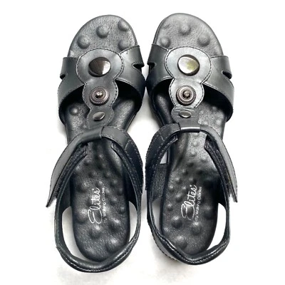 Sandalias de cuña de cuero Elites Walking Cradles Venice talla 9S gris estaño cómodas Foto 1 de 4