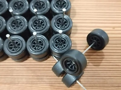 Neumáticos de goma 1/64 ruedas Real Riders Watanabe negro 10 mm coche fundido a presión Foto 1 de 3