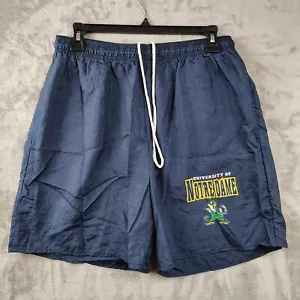 Pantaloncini irlandesi da combattimento vintage Notre Dame uomo grandi sportivi vero tifoso nylon blu - Foto 1 di 9