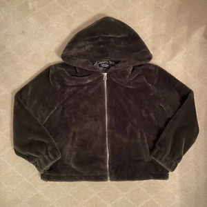 Coffee Shop New York Olive Green Faux Fur Jacket - Picture 1 of 5