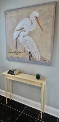 36" Unfinished Narrow Tapered Leg Wall, Foyer, Sofa , Console, Hall Table - Image 1 of 3