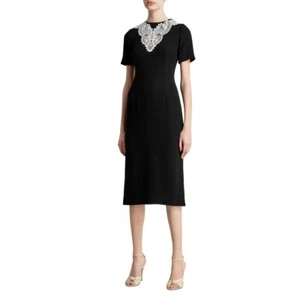 NWT Gucci Black Dress with white lace GG top - Picture 1 of 7
