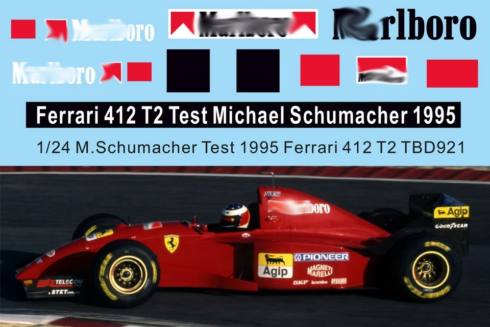 TBDECAL&MODELS 1/24 Decals per Ferrari 412 T2 Test Schumacher 1995 TBD921