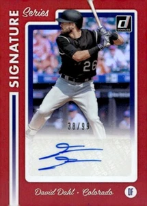 David Dahl, 2017 Panini Donruss, Signature Series Red, #98/99, Rockies, #SS-DD - Imagen 1 de 2