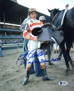 STEVE CAUTHEN SIGNED 8x10 PHOTO + SIX MILLION DOLLAR MAN AFFIRMED BECKETT BAS - Picture 1 of 2
