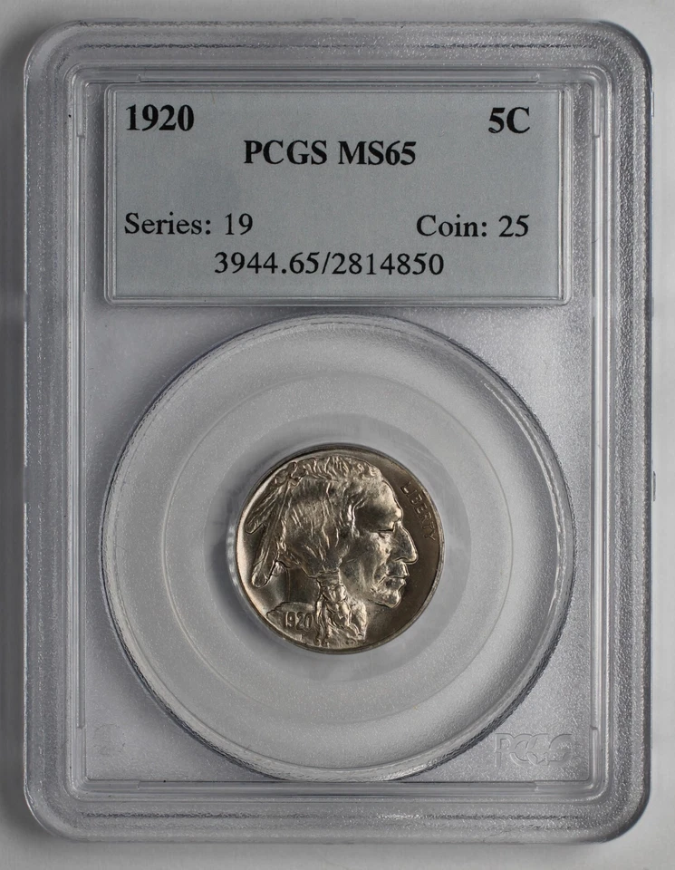 1920 Buffalo Nickel PCGS MS65 Series 19 Coin 25 - Image 1 of 4