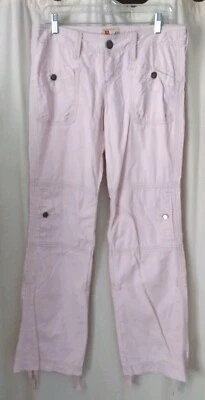 LOWER $! FUN! Y2K Twill 22 Light Pink Convertible Pant Capri Pockets Retro #PCL - Image 1 of 4