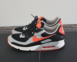 NIKE AIR MAX 90 BLACK RADIANT RED WHITE CEMENT GREY INFRARED 1 CZ4222-001 sz 11 - Picture 1 of 8
