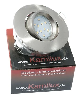LED Einbau-Strahler 5er SET Decken-Spots Lampen 5W Einbau-Leuchte 60 mm flach - Bild 1 von 4