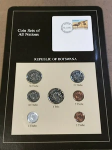 Franklin Mint Coin Sets of All Nations - Botswana 7 Coins & Stamp - Picture 1 of 4