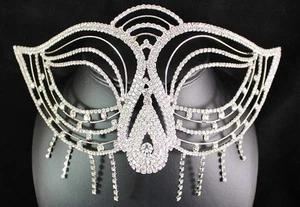 MASCARADA FIESTA MÁSCARA TRANSPARENTE AUSTRIACO ESTRÁS CRISTAL PERSONALIZADO NOVIA B1577S - Imagen 1 de 5