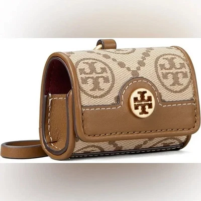 Новый с Ярлыками Tory Burch T монограмма Jacquard AirPods чехол коричневый 84147 - Изображение 1 из 4