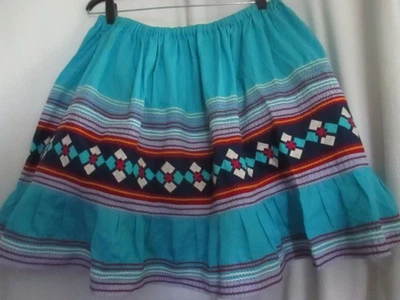 Falda de retazos vintage Seminole nativa americana hecha a mano arte tribal auténtico Foto 1 de 4