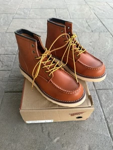 Red Wing Shoes 8875 Moc Toe Boots Mens Us Size 7 Eur 40 Brown Leather - Picture 1 of 7