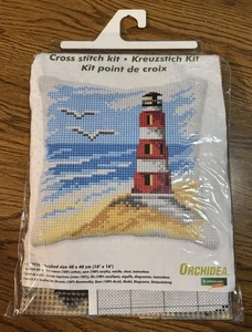 Orchidea Cross Stitch Pillow Cover Kit: Lighthouse  99026 New NIP -16 X 16 - Picture 1 of 5