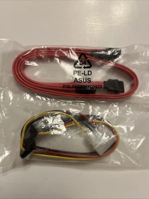 NEW ASUS OEM SATA CABLE(X2) & SATA TO POWER CONNECTOR CABLE. - P/N:14G000100925 - Image 1 of 4