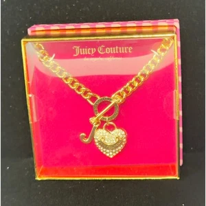 Juicy Couture Women's Necklace Gold Heart with J Charm Gold Chain New Gift Box - Picture 1 of 5