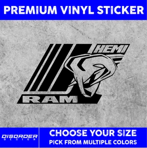 DODGE RAM HEMI [VINYL STICKER]-for Car/Truck WINDOW-LAPTOP-FOLDER-U PCK COLR/SZE - Picture 1 of 6