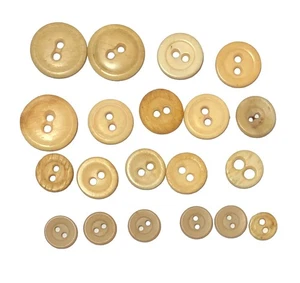 20 Antique-Vintage Bone Horn Antler Buttons 2-Hole 5/16"- 3/4" - Picture 1 of 3