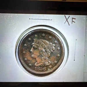 1856 Capelli intrecciati grande centesimo XF #061 - Foto 1 di 4