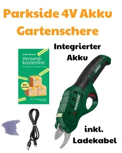 PARKSIDE 4 V Akku Gartenschere Astschere PAAS 4 A1 mit USB-C-Ladekabel + Hülle - Bild 1 von 6