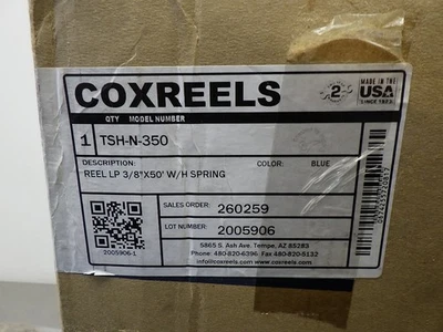 1 NEW! COXREELS 3/8"x50' Blue Reel Hose W/H Spring TSH-N-350 - Image 1 of 2