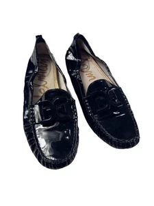 Mocasín de conducción Sam Edelman Farrell negro charol sin cordones talla 9,5/39,5 - Imagen 1 de 9