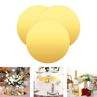 3x 8 inch Acrylic Round Mirrors for Tables Centerpieces 1.5mm Decorative Mirror - Image 1 of 4