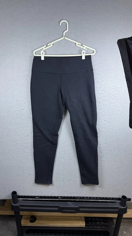 Pantalones Lululemon para mujer 10 negros forrados de vellón leggings yoga atléticos tiro alto Foto 1 de 4