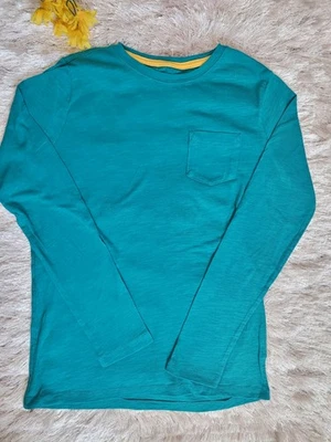 Lands' End 14 16 Boys Long Sleeve Pocket Tee T Shirt Green Large - Image 1 of 3